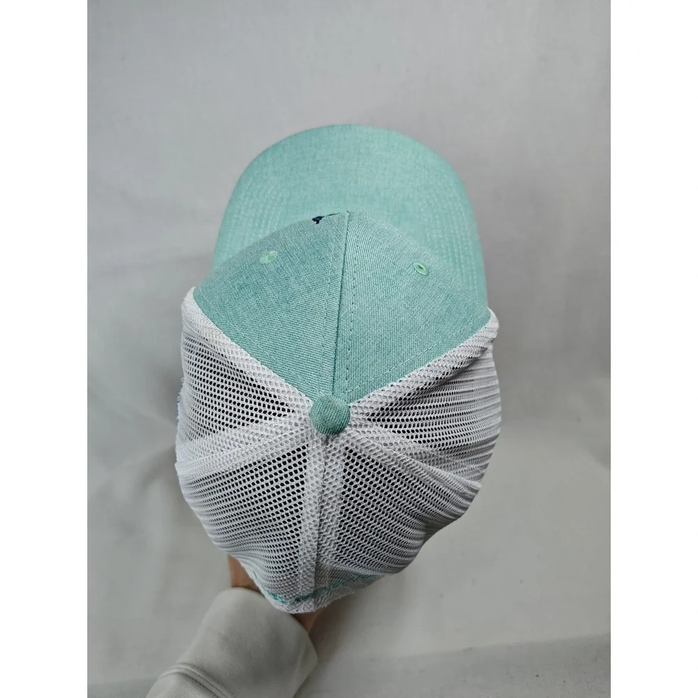Nautical Fish Cap Hat Turquoise‎ Blue White Snapback Adjustable Men's Casual